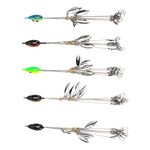 Alabama Umbrella Rigs, 5pcs Lure Fishing Rigs Steel 18cm Umbrella Fishing Bass Lures Bait with 4 Bladed Fishing Rigs for Freshwater Seawater