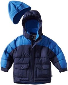 Rothschild Big Boys' Two Tone Puffer Jacket, Navy, Small