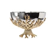 Godinger Decorative Serving Bowl Centerpiece Serveware Golden Branch Metal - 10.5 Inches