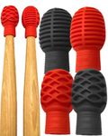 Drumstick Dampeners for Silencing Drumming Practice - Replace Your Drum Practice Pad - Silicone Drumstick Tips Mute Clacking Sound from Sticks on Solid Surfaces - 4 Pack