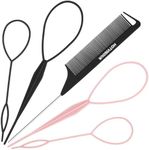 Topsy hair tail tools, french brading hair tool, 1pcs combo, 4pcs hair loop through tools. (black)