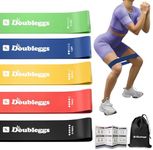 Doubleggs Resistance Bands for Working Out - 5 Levels Exercise Bands Resistance Bands Set with Instruction Guide and Carry Bag, Ideal for Leg Strength Training, Rehab, Yoga - Colorful Workout Bands