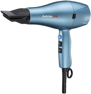 BaBylissPRO Nano Titanium High Power Hairdryer with Built-in Ion Generator and 2 Concentrator Nozzles, 1875 watts Powerful AC motor
