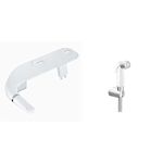 Kohler PureWash M100 Bidet Attachment- Bidet Spray for Toilet Seat Toilet Attachment Plastic (White) +Kohler Complementary Basic Health Faucet, with Metal Hose and Holder (White)