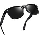 Joopin Polarized Sunglasses for Men Women, UV Protection Driving Sun Glasses Trendy Square Frame Womens Mens Sunglasses (Glossy Black)