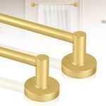 HTZON 2Pack Gold Magnetic Curtain Rod,Magnet Curtain Rod for Classroom Whiteboard,Small Adjustable Magnetic Towel Bar,Tool-Free French Magnet Pole with Leather Protective Cover,2 Pack 16-28"