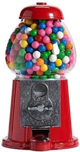 Tradeopia 9" Gumball Machine for Kids and Adults, Old Fashioned Metal Gumball Machine, Enjoyable Gift for Any Occasion (Gumballs Not Included) (Red O)
