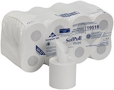 Georgia-Pacific SofPull Centerpull 2-Ply Mini Toilet Paper by GP PRO, 19516, 500 Sheets Per Roll, 16 Rolls Per Case, White