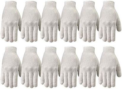 WELLS LAMONT mens 513Z Knit Gloves, White, L Pack of 12 US