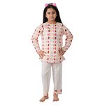 Frangipani Kids Cotton, Regular Fit, Popsicle Party Print Kurta Style Night Suit Pyjama Set (2-3 Years)