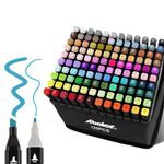 ABEIER 120 Color Alcohol Markers Set, Colouring Pens for Adults, Beginners,Art Marker Dual Tip Permanent Pens for Drawing, Sketching, Anime Manga Design With Carrying Case