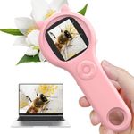 Kids Microscope-Handheld Digital Pocket Mini Microscope -,Educational Science Toys 2-inch HD IPS Eye-Protecting Screen,200x Magnification with Screen for 4 5 6 7 8 9 10 11 12 Girls.