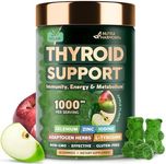 Thyroid Support for Women Gummies - Selenium 200 mcg | Zinc & Iodine | L-Tyrosine | Magnesium | Adaptogen Herbs - Antioxidant & Immune Support 1000 mg - Vegan, Natural Apple Flavour - 60 Gummies