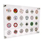 Casino Poker Chip Display Holder for 24 Chips or Coins | Wall Mounted Display Case Hardware Included