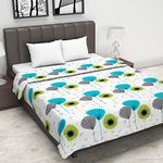 Divine Casa 144 TC Cotton Printed Dohar Summer AC Blanket for Double Bed Size, Soft Lightweight - Green- 220 x 205 CM