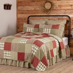 VHC Brands Classic Country Farmhouse Bedding-Prairie Winds Red Quilt, King