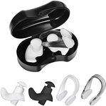 SAVITA 2 Set Swimming Ear Plug and Nose Clip Set Reusable Waterproof Ear Nose Protector for Showering Bathing Surfing Snorkeling Other Water Sports