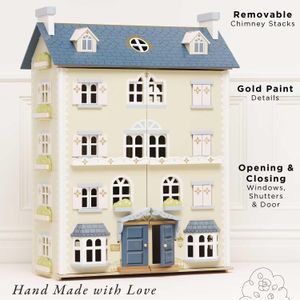 Le Toy Van Palace Wooden Dollhouse – Large Classic Playhouse