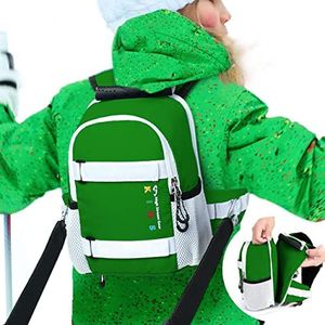 Kids Ski Harness - Snowboard and Ski Harness for Toddlers and Children - Includes a Detachable Backpack, 2 trainer Leash Straps and Whistle Great for a Boy or Girl beginner skier (Green)