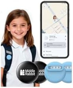 Kinder Tracker Tag für Android, kompatibel mit Google Find Hub, ohne ABO, mit Silikonhülle und Sicherheitsnadel, Bluetooth Tracker für Kleidung, Rucksack, Tasche & Schule(2 Packs)