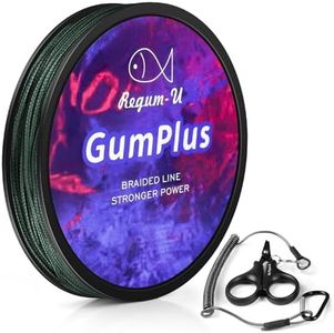 GumPlus 8X Stealth Braided Fishing Line 150 Yards / 100 LB Abrasion Resistant Superline Zero Stretch & Smaller Diameter Confuse & Catch Big Fish Better in Saltwater & Freshwater (Blackish Green)