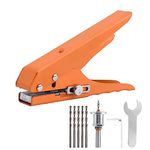 Hole Punch, 8mm Handheld Puncher Screw Cover Hole Punch Set with Countersink Drill & Wrench, Heavy Duty Hole Punch for Photo Paper PVC Cards Edgebanding(as Shown)