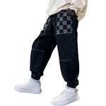 MEILONGER Boys Stretch Fashion Jeans Denim Pants Size 8,10-12,14-16,18-20 (Black, 14-16)