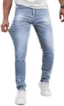 Slim Fit Stretch Jeans for Men Tapered Leg Skinny Fit Jeans Blue Color No Ripped 28