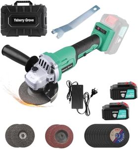 Angle Grinder, 9500RPM Brushless 3-Variable-Speed Electric Metal Grinder with 2x 4.0Ah Battery, Cutting Wheels，Grinding，Flap Disc and Auxiliary Handle for Cutting, Grinding, Polishing and Rust Removal