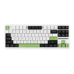 EPOMAKER x Aula F87 Pro Wireless Gasket Mechanical Keyboard, 87 Keys Compact TKL 3 Modes(Bluetooth/2.4ghz Wireless/Tpye-C) Gaming Keyboard, Hot Swappable, Full RGB (White Green, Graywood V3 Switch)