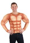 Adult Padded Muscle Shirt | Body Builder Top for Wrestling Cosplay, Superhero Costumes, Theme Parties X-Large Beige