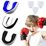 Ssiyiya 3 Pcs Gum Shield Boxing, Sports Mouth Guard Kids Junior Youth Mouth Guard with Case, Gum Shield Sports Mouthguard for Boxing Rugby Hockey Martial Art Taekwondo Protecting Teeth