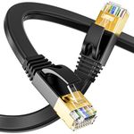 Ethernet Cable 25m Cat 7, High Speed Internet Cable Flat, Anti-Oxidation Long Ethernet Cable 25m, RJ45 Lan Cable(25 Free Clips), For Router/Modem/Switch