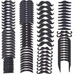 60 Pcs Fake Mustache Fake Beard Face Mustaches Novelty Self Adhesive Mustaches Hairy Black Mustaches Costume Facial Hair False Mustaches Mexican for Adults Kids Birthday Christmas Halloween Party