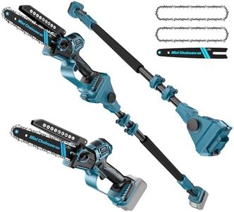 ZUYIYI 2-in-1 Cordless 8 Inch Pole Saw & Mini Chainsaw for Makita 18V Battery(NOT Included), Electric Chain Saw 15Ft Max Reach, Multi-Angle Power Chainsaw w/Pole for Tree Trimming, Wood Cutting