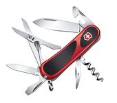 Victorinox 23903C Evolution Grip 14 Swiss Army Knife, Multi Tool, 14 Functions, Blade, Scissors, Red, Medium/50 mm