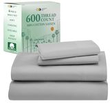 California Design Den Luxury 4 Piece King Size Sheet Set - 100% Cotton, 600 Thread Count Deep Pocket Fitted and Flat Sheets, Hotel-Quality Bedding with Sateen Weave - Light Grey