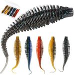 Bombrooster Soft Plastic Worms Swimbait Bass Fishing Lures 4.75” 20pcs