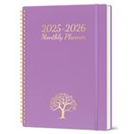 2025-2026 Monthly Planner, 2 Years Calendar Month Planner Jan.2025-Dec.2026, 7.3" x 10.1"Large Spiral Bound Planner, Organize your Daily Life Easily-Purple