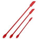 TGOPIT Double Heads Silicone Spatula Set Mini Jar Scraper Small Silicone Spatula Makeup Spatula Mini Spatula Lotion Stirrer Get Last Drop from Food Bottles Beauty Products 3 PCS (Red)