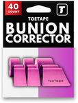 ToeTape - Kinesiology Tape for Moderate Bunions, Big Toe Sprains, Pain Relief and Support | 40 Pre-Cut Applications Included | Hypoallergenic and Sweatproof Kinesio Tape for Toe Joint Support (Pink)