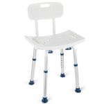 GreenChief Shower Chair with Back Removable - Small Shower Stool for Inside Shower, Narrow Bathtub Chair, Adjustable Shower Seat for Seniors, Elderly, Handicap, Disabled (300 LBS)