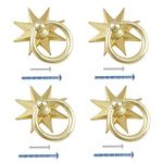 Uenhoy 4 Pcs Octagonal Star Cabinet Knobs, Decorative Golden Star Knobs Pulls for Cabinet Drawer Wardrobe Cupboard Dresser, Creative Single Hole Knob Handles with Screws