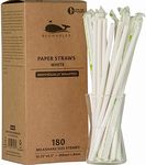 Blowholes Milkshake Size Eco-Friendly, Long-Lasting Paper Straws (Individually Wrapped) 180 Count