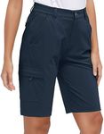 Libin Women's Lightweight Hiking Shorts Quick Dry Cargo Shorts Summer Travel Golf Shorts Bermuda Outdoor Water Resistant, 10"-navy, 3X-Large