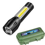 Sarjak Rechargeable Spotlight 2 in 1 Led Flashlight Zoom Light Mini Size Telescopic Portable Torch with Pen Clip Outdoor Other Camping, Aluminum, 200 lumens