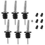 6PCS Stainless Steel Pourers, BALTRE Speed pourer, Liquor Bottle Pourers and Vinegar Tapered Stopper Spout, Suitable for About 3/4" Bottle Mouth