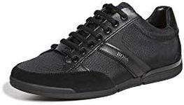 Hugo Boss BOSS Green Men's Saturn Profile Low Top Sneaker, Black, 11 M US