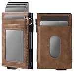 Navaris Pop Up Wallet - Patented Pop-Up Mechanism & RFID Blocking Card Holder - Slim Minimalist Compact Card Holder Wallet - Holds 10 Cards - Metal RFID Smart Wallets