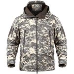 donhobo Men's Tactical Army Outdoor Coat Camouflage Softshell Jacket Hunting Jacket Casual Jacket(ACU,XXL)